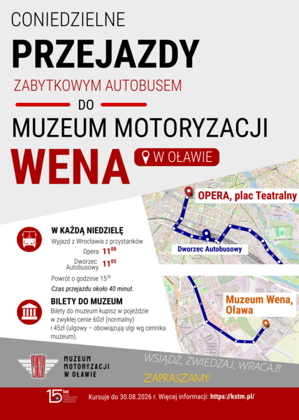 Coniedzielne przejazdy do Oławy zabytkowym autobusem